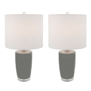 Ceramic 25" Table Lamps, Gray (Set of 2)