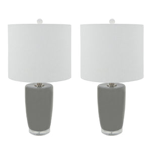 Ceramic 25" Table Lamps, Gray (Set of 2)
