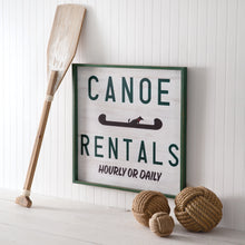 Load image into Gallery viewer, Canoe Rentals Wall Sign
