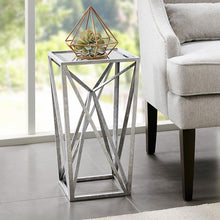 Load image into Gallery viewer, Zee Silver Angular Mirror Accent Table - Silver
