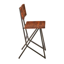 Load image into Gallery viewer, TRESTLE Counter stool - Reclaimed Brown/ Gun Metal
