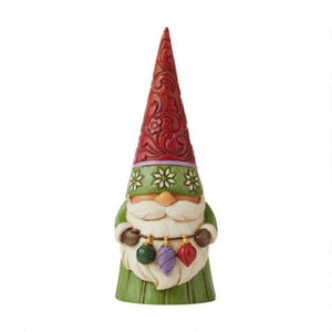 Christmas Gnome Green with Ornaments Figurine