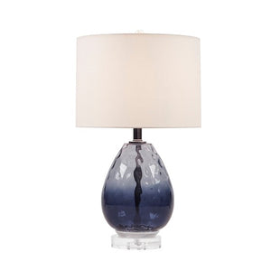 Borel Glass Table Lamp - Dark Blue