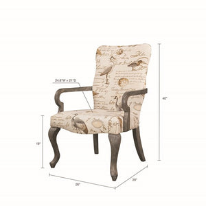 Arnau Goose Neck Arm Chair - Ivory Multi