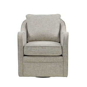 Brianne Wide Seat Swivel Arm Chair - Grey Multi