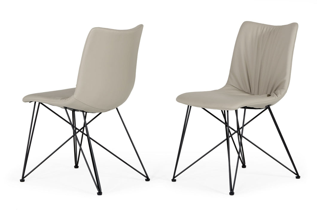 Naomi Modern Grey Leatherette Dining Chair (Set of 2)