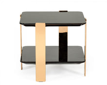 Load image into Gallery viewer, Modrest Leroy Modern Ebony &amp; Rosegold End Table

