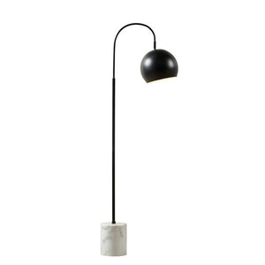 Halsey  Floor Lamp With Marble Base - Black