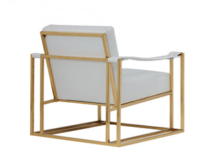 Modrest Larson Modern White Leatherette & Gold Accent Chair