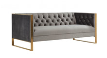 Load image into Gallery viewer, Divani Casa Carlos Modern Grey Velvet &amp; Gold Sofa
