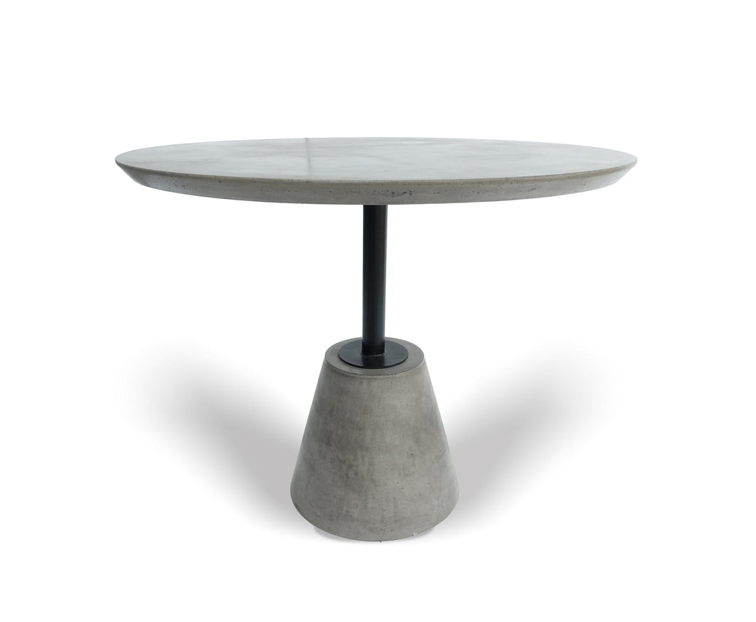 Modrest Nathrop - Modern Grey Concrete & Black Metal Round Dining Table