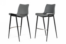 Load image into Gallery viewer, Modrest Bitely - Modern Gray Eco-Leather Bar Stool (Set of 2)
