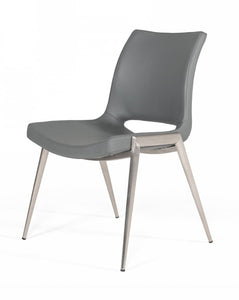 Modrest Jackie - Modern Grey Eco-Leather Dining Chair (Set of 2)