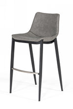 Load image into Gallery viewer, Modrest Jane - Modern Grey Eco-Leather Bar Stool (Set of 2)
