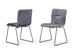 Modrest Yannis - Modern Grey Fabric Dining Chair (Set of 2)