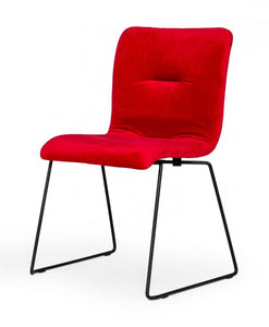 Modrest Yannis - Modern Red Fabric Dining Chair (Set of 2)