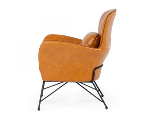 Modrest Kirk - Modern Brown Eco-Leather Accent Chair