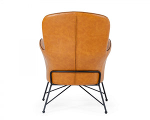 Modrest Kirk - Modern Brown Eco-Leather Accent Chair