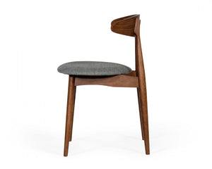 Modrest Prospect - Modern Grey Fabric & Walnut Dining Chair (Set of 2)