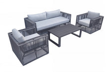 Load image into Gallery viewer, Renava Whimsy - Modern Outdoor Light Grey &amp; Dark Grey Sofa Set
