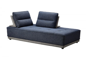 Divani Casa Glendale - Modern Blue + Grey Fabric Modular Sectional Sofa