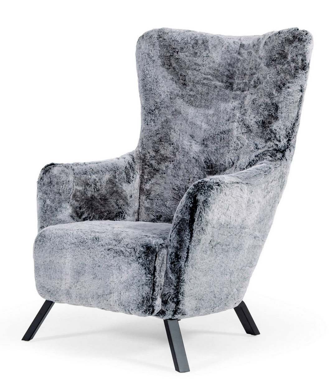 Modrest Findon - Glam Grey Faux Fur Accent Chair