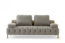Load image into Gallery viewer, Divani Casa Ladera - Glam Grey and Gold Fabric Loveseat
