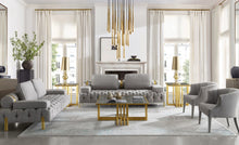 Load image into Gallery viewer, Divani Casa Ladera - Glam Grey and Gold Fabric Loveseat
