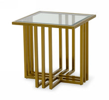 Load image into Gallery viewer, Modrest Kodiak - Glam Clear Glass and Gold Glass End Table
