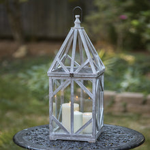 Load image into Gallery viewer, Driftwood Lantern, Distressed White
