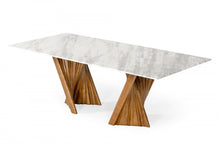 Load image into Gallery viewer, Modrest Cadence - Modern Walnut &amp; Marble Dining Table
