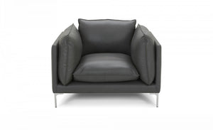 Divani Casa Harvest - Modern Grey Full Leather Chair