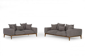Divani Casa Corina - Modern Grey Fabric Sofa