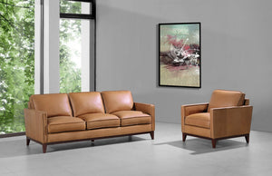 Divani Casa Naylor - Modern Brown Italian Leather Split Chair