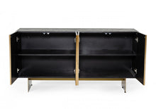 Load image into Gallery viewer, Modrest Perret - Glam Black Ash &amp; Brushed Brass Modern Buffet
