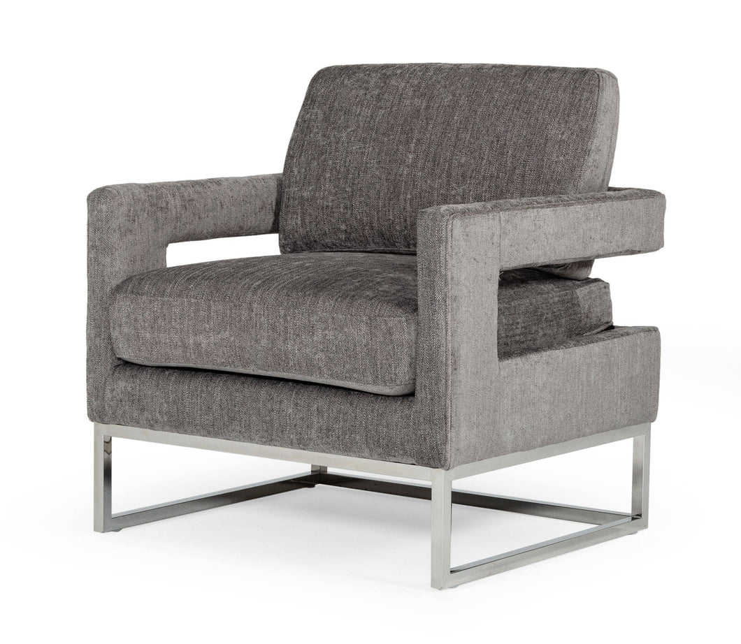 Modrest Edna - Modern Dark Grey Fabric Accent Chair