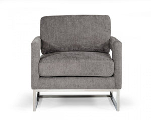 Modrest Edna - Modern Dark Grey Fabric Accent Chair