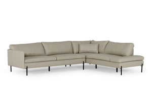 Divani Casa Sherry - Modern Grey Leather Right Facing Sectional Sofa