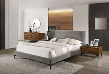 Load image into Gallery viewer, Modrest Paula - Mid-Century Grey Upholstered Bed
