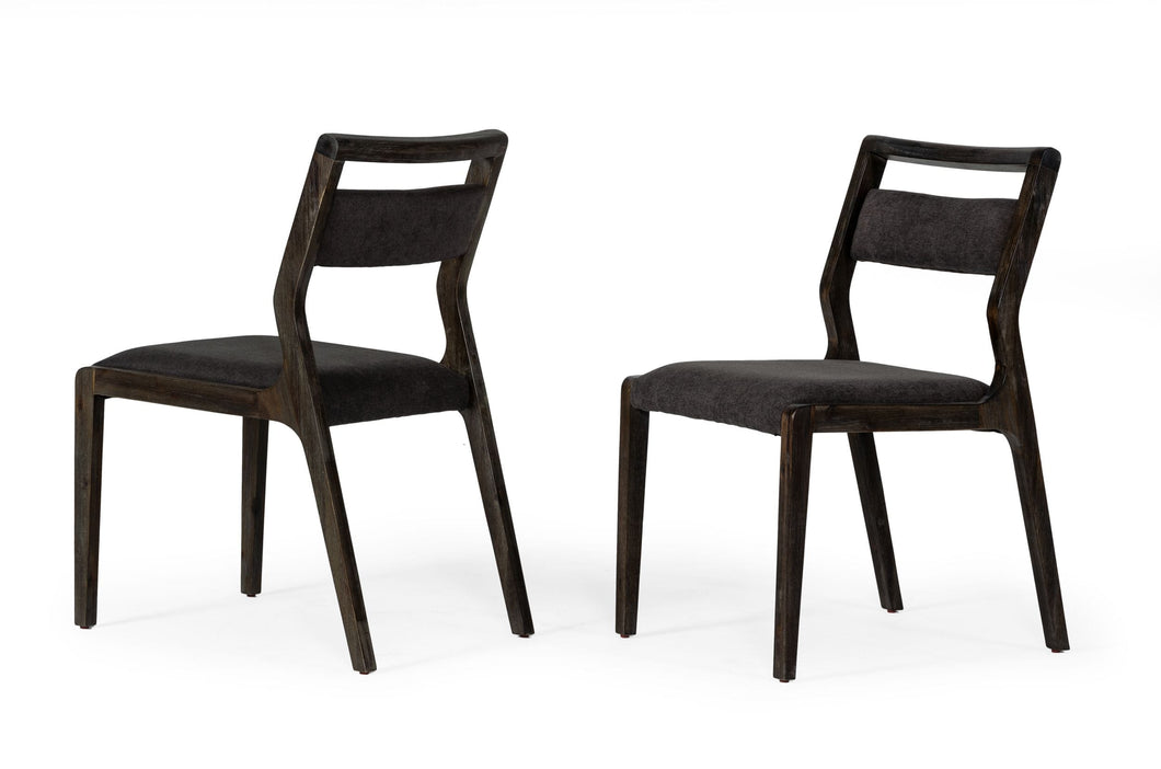 Modrest Roger - Mid-century Acacia & Brown Dining Chair (Set of 2)