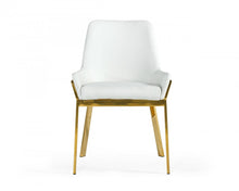 Load image into Gallery viewer, Modrest Ganon - Modern White &amp; Gold Dining Chair
