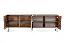 Load image into Gallery viewer, Modrest Gilroy - Modern Walnut &amp; Stainless Steel Buffet
