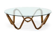 Load image into Gallery viewer, Modrest Lassen - Modern Glass &amp; Walnut Coffee Table
