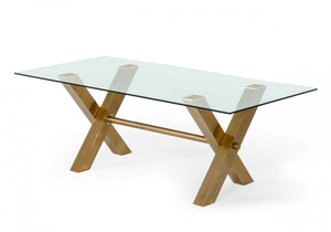 Modrest Dandy - Modern Golden & Glass Dining Table