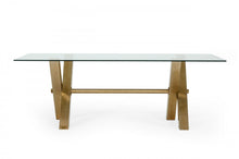 Load image into Gallery viewer, Modrest Dandy - Modern Golden &amp; Glass Dining Table
