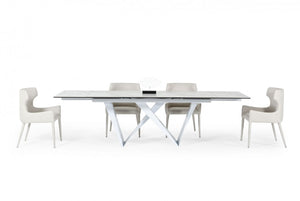 Modrest Fritz - Modern White Ceramic Dining Table