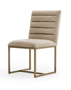 Modrest Barker - Modern Beige & Brush Gold Dining Chair (Set of 2)