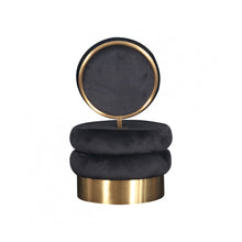Load image into Gallery viewer, Modrest Fleming - Modern Black Velvet &amp; Gold Accent Chair
