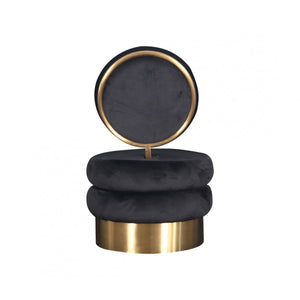 Modrest Fleming - Modern Black Velvet & Gold Accent Chair