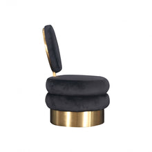 Load image into Gallery viewer, Modrest Fleming - Modern Black Velvet &amp; Gold Accent Chair
